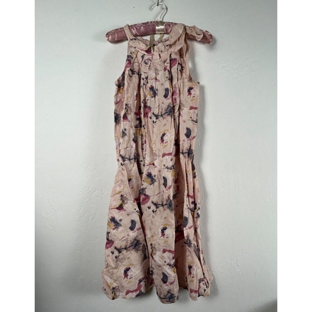 Bellambra Womens Mini Shift Dress Small Multicolor Abstract Sleeveless Linen